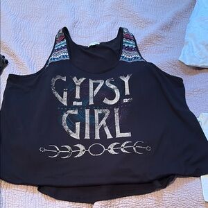 Love on a Hanger Black Silver Embellished Tank Top